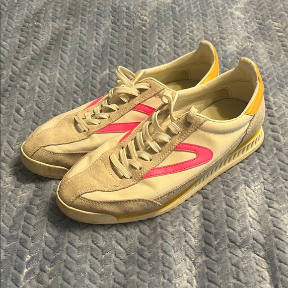 Tretorn Shoes - Tretorn Women's Athletic Shoes - Pink, Yellow, and Cream
